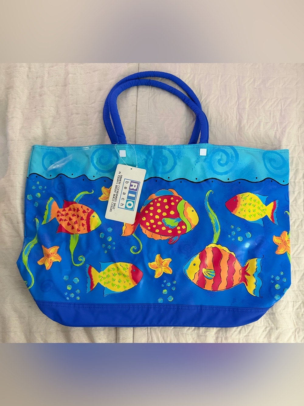 Kids Blue Fish Print Swim Tote Bag by Rio